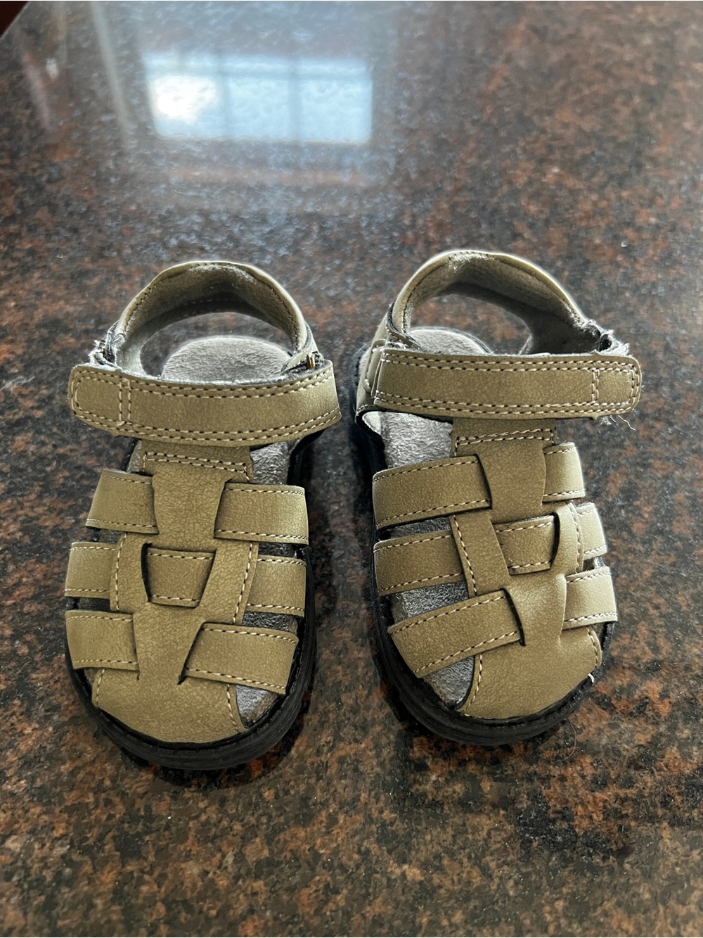 The Children's Place Grey Woven Hook-and-Loop Kids Sandals